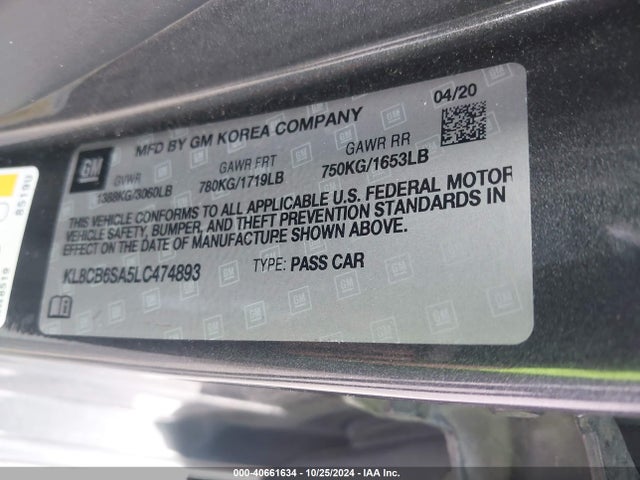 Chevrolet Spark Fwd Ls Automatic 2020 KL8CB6SA5LC474893 Image 9