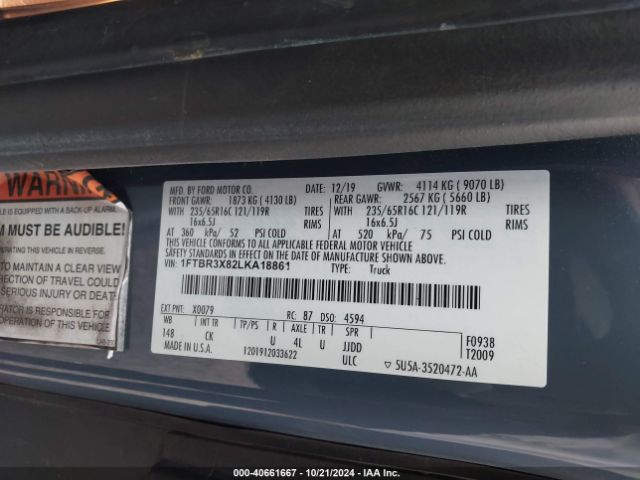 1FTBR3X82LKA18861 Ford Transit-250 Cargo Van