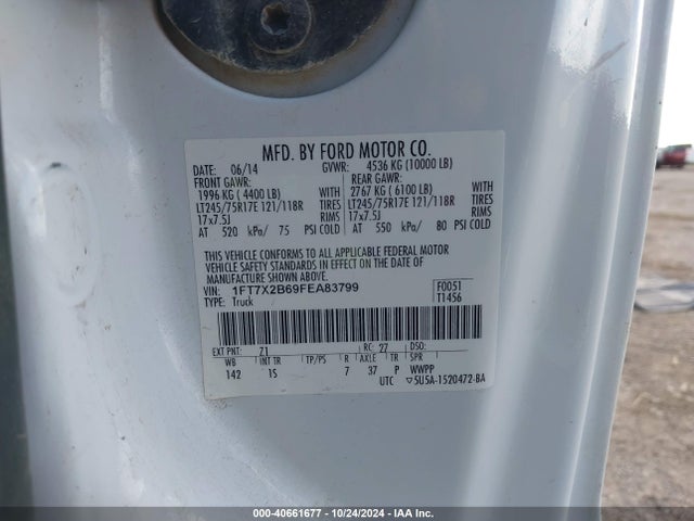 Ford F-250 Xl 2015 1FT7X2B69FEA83799 Image 9