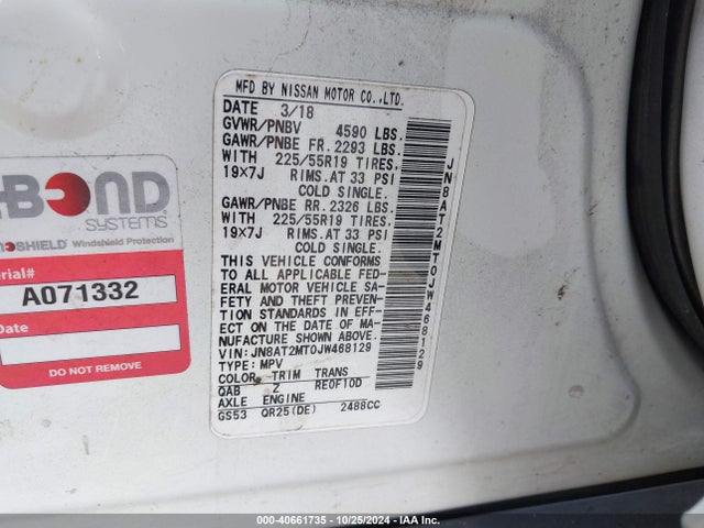 Nissan Rogue Sl 2018 JN8AT2MT0JW468129 Image 9