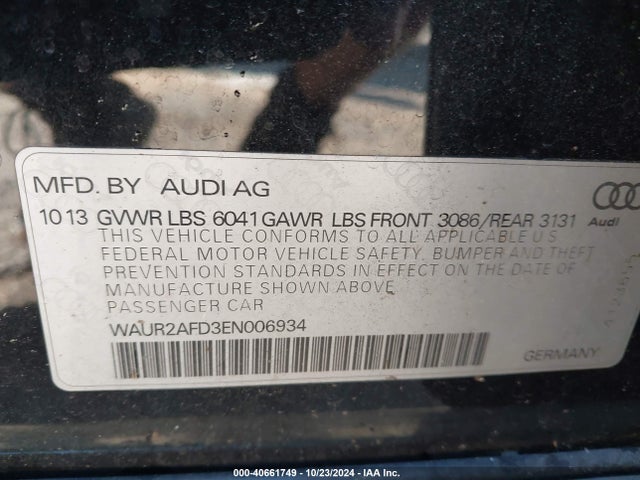 WAUR2AFD3EN006934 Audi A8 L 4.0t