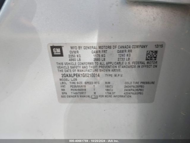 2GKALPEK1G6210014 GMC Terrain Slt