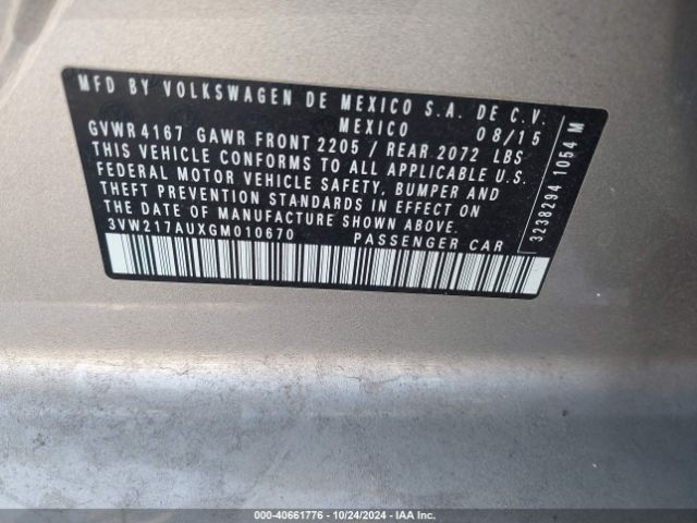 3VW217AUXGM010670 Volkswagen Golf Tsi Se 4-door