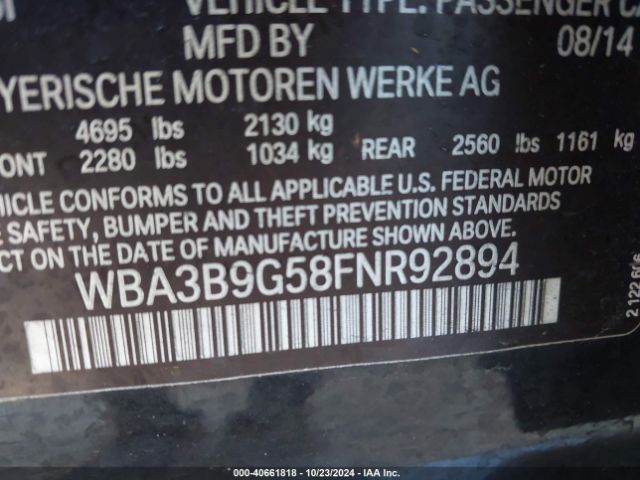 WBA3B9G58FNR92894 BMW 335i Xdrive