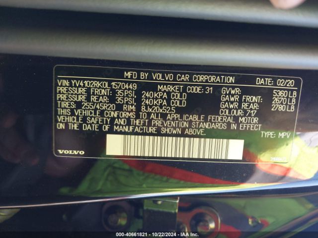 YV4102RK0L1570449 Volvo Xc60 T5 Momentum
