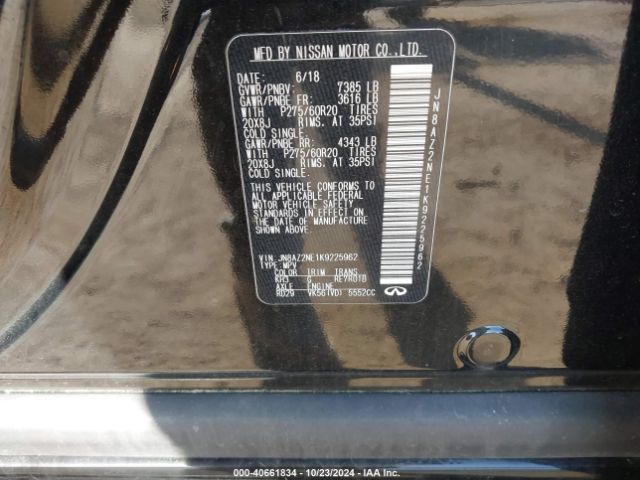 JN8AZ2NE1K9225962 Infiniti QX80 LUXE