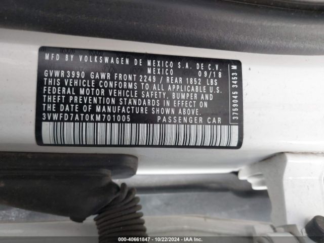 3VWFD7AT0KM701005 Volkswagen Beetle 2.0t Final Edition Se/2.0t Final Edition Sel/2.0t S