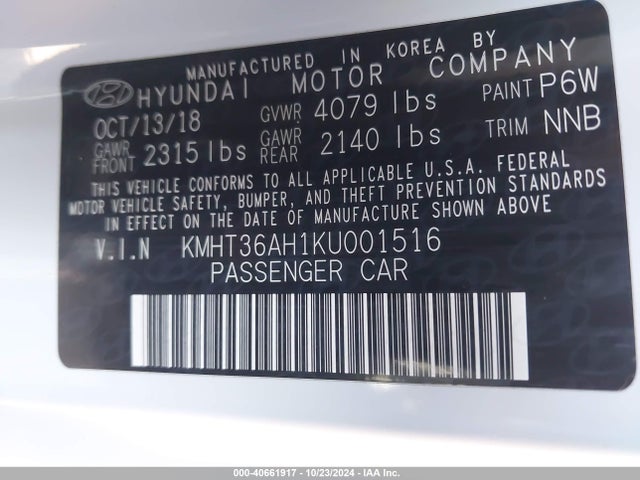 Hyundai VELOSTER N 2019 KMHT36AH1KU001516 Image 9