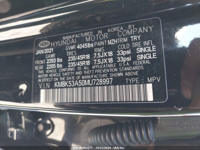 KM8K53A50MU728997 Hyundai Kona Ultimate