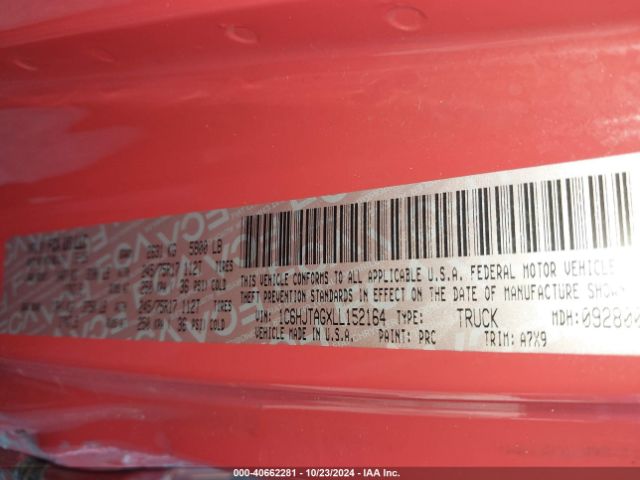 1C6HJTAGXLL152164 Jeep Gladiator Sport S 4x4