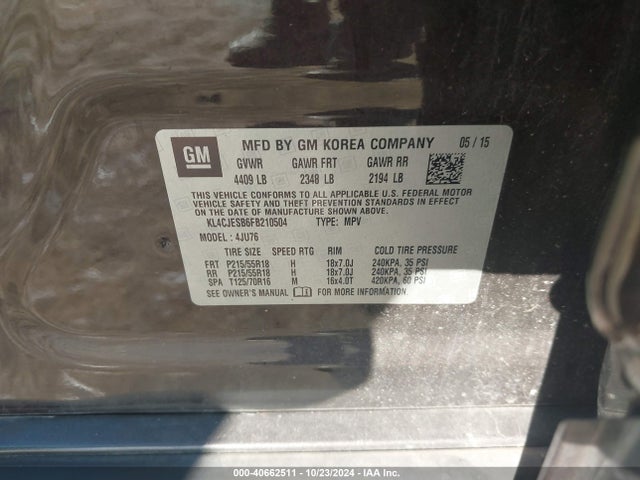 Buick Encore 2015 KL4CJESB6FB210504 Image 9