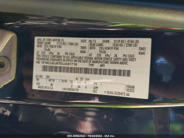 1FMCU0J97EUA81718 Ford Escape Titanium