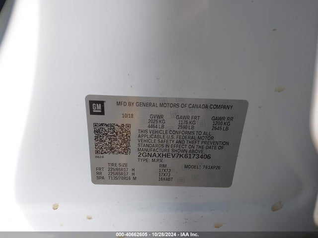 Chevrolet EQUINOX LS 2019 2GNAXHEV7K6173406 Image 9