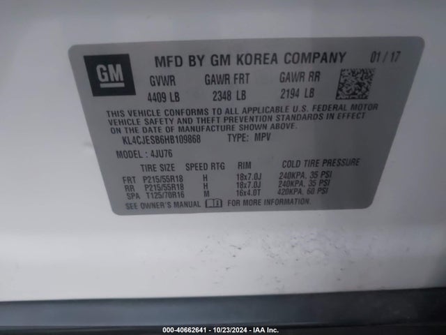 Buick Encore Preferred 2017 KL4CJESB6HB109868 Image 9