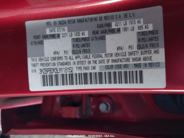 3MZBPBDM3LM118152 Mazda Mazda3 Preferred Package