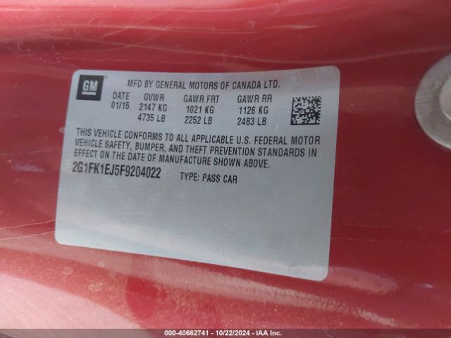 2G1FK1EJ5F9204022 Chevrolet CAMARO 2SS