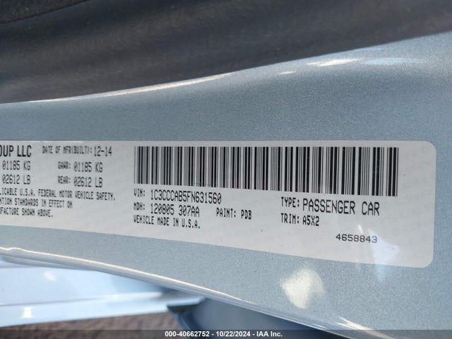Chrysler 200 Limited 2015 1C3CCCAB5FN631560 Image 9