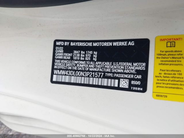 WMW43DL00N3P21577 Mini Convertible Cooper S