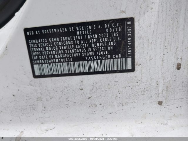 3VWE57BU8KM106614 Volkswagen Jetta 1.4t Sel