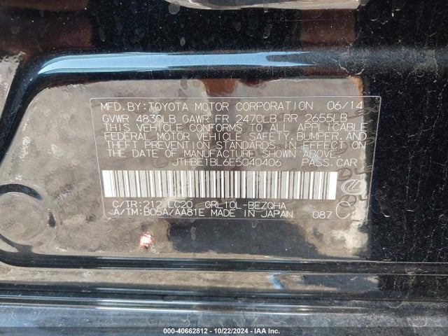Lexus GS 350 2014 JTHBE1BL6E5040406 Image 9