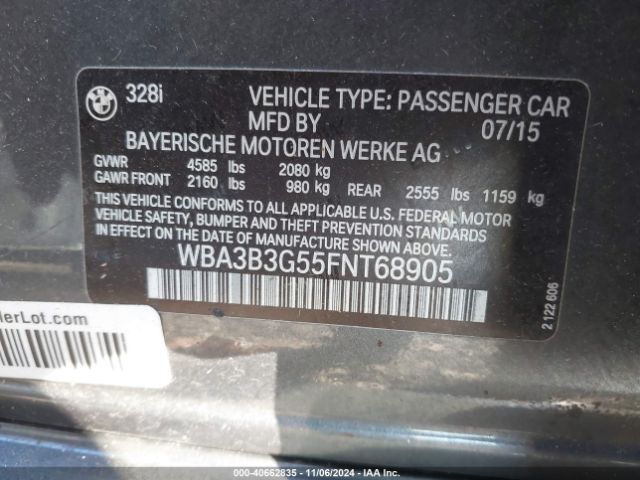 WBA3B3G55FNT68905 BMW 328i Xdrive