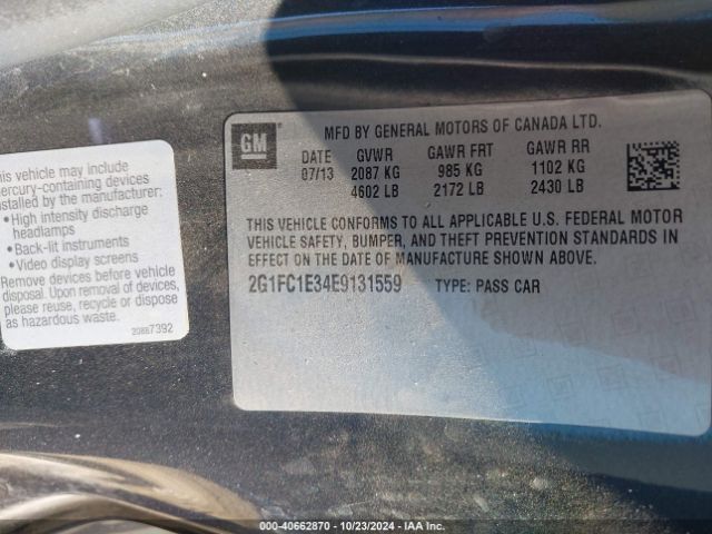 2G1FC1E34E9131559 Chevrolet Camaro 2lt