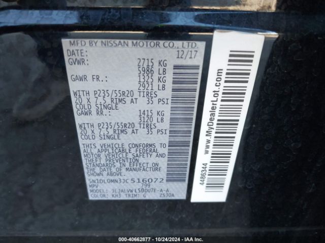 5N1DL0MN3JC516072 Infiniti QX60