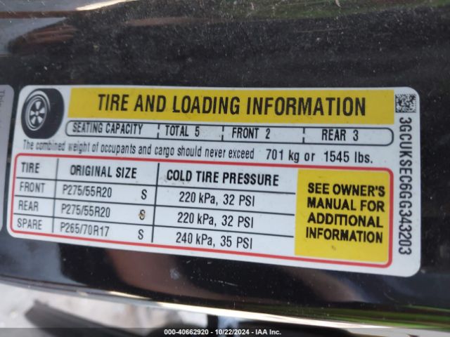 3GCUKSEC6GG343203 Chevrolet Silverado 1500 1lz
