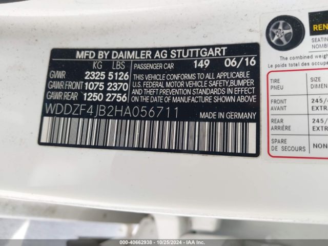 WDDZF4JB2HA056711 Mercedes-Benz E 300