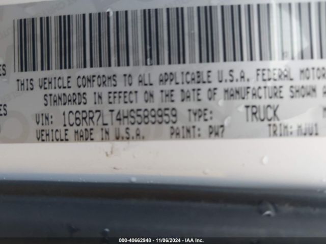 1C6RR7LT4HS589959 RAM 1500 Big Horn  4x4 5'7 Box