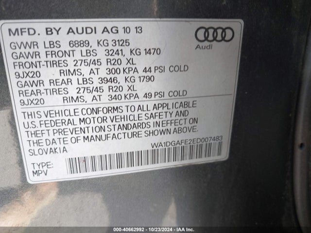 WA1DGAFE2ED007483 Audi Q7 3.0t S Line Prestige