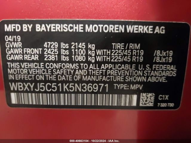 WBXYJ5C51K5N36971 BMW X2 Xdrive28i