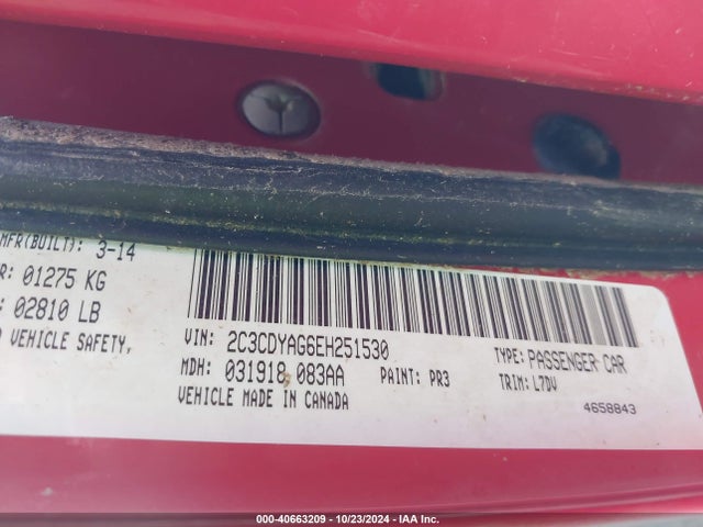 Dodge Challenger Sxt 2014 2C3CDYAG6EH251530 Image 9