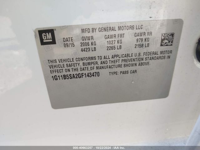 1G11B5SA2GF143470 Chevrolet Malibu Limited Ls