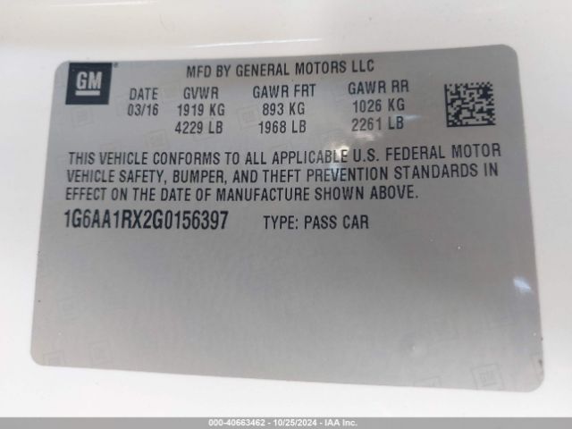 1G6AA1RX2G0156397 Cadillac Ats Standard