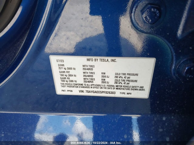 2023 TESLA MODEL Y 7SAYGAEE5PF826303 Photo 8
