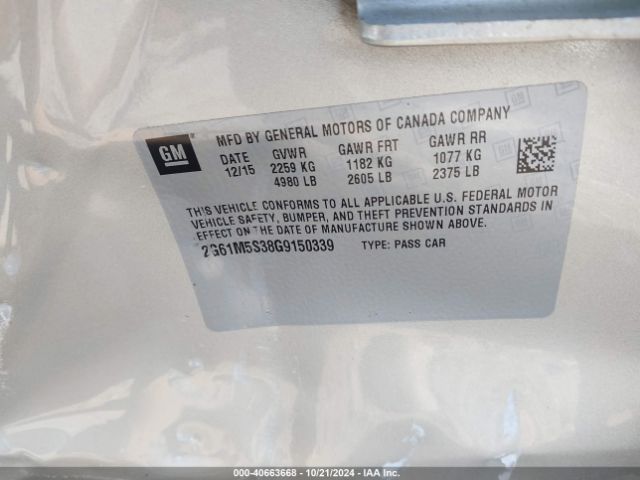 2G61M5S38G9150339 Cadillac Xts Luxury Collection