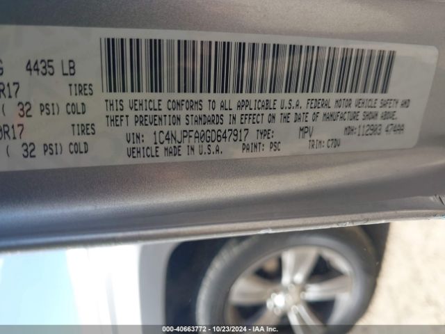 1C4NJPFA0GD647917 Jeep Patriot Latitude