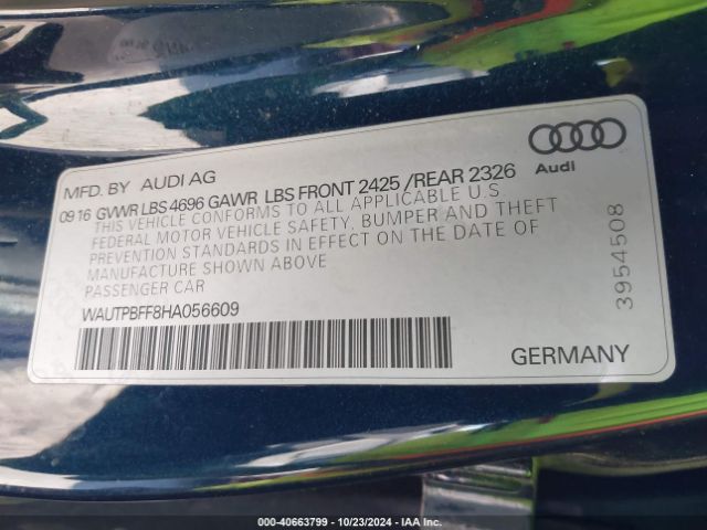 WAUTPBFF8HA056609 Audi A3 E-tron 1.4t Premium
