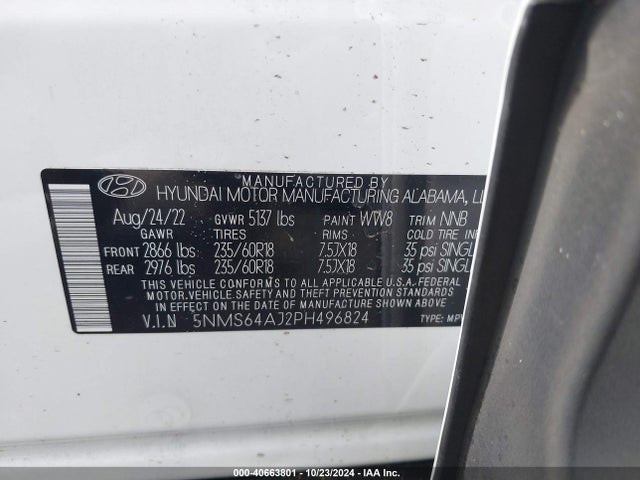 Hyundai Santa Fe Xrt 2023 5NMS64AJ2PH496824 Image 9