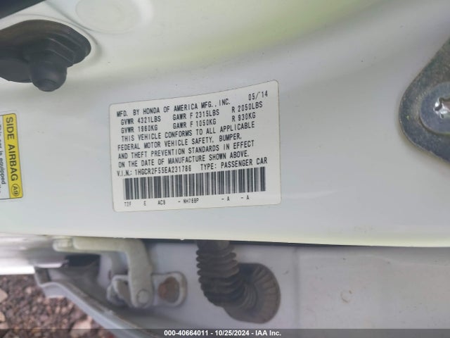 Honda Accord Sport 2014 1HGCR2F55EA231786 Image 9
