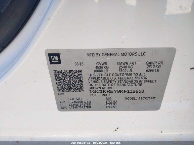 1GC1KREY9KF112653 Chevrolet Silverado 2500hd Wt