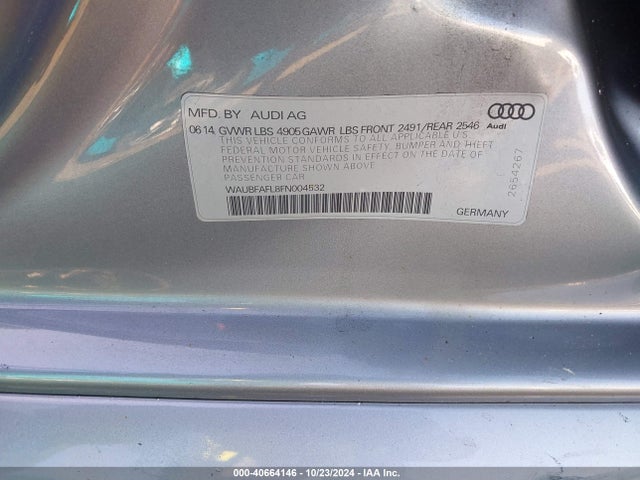 Audi A4 2.0t Premium 2015 WAUBFAFL8FN004532 Image 9