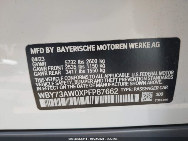 WBY73AW0XPFP87662 BMW I4 Edrive40
