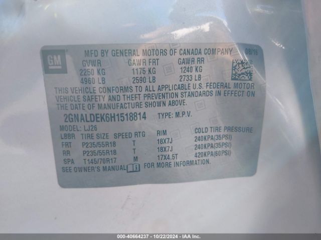 2GNALDEK6H1518814 Chevrolet Equinox Premier