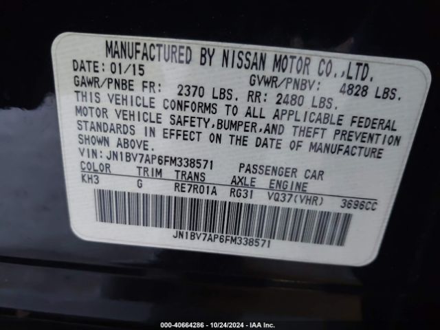 JN1BV7AP6FM338571 Infiniti Q50 Premium