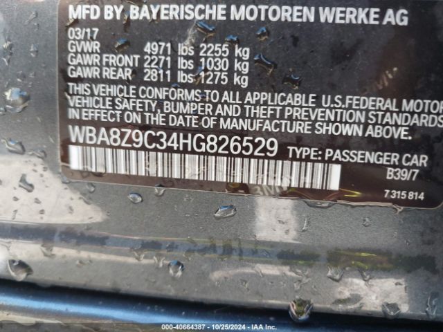 2017 BMW 330I GRAN TURISMO WBA8Z9C34HG826529 Photo 8