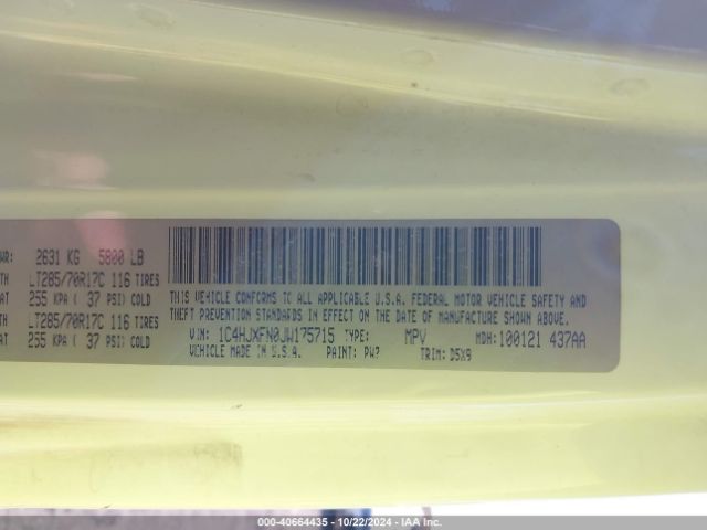 1C4HJXFN0JW175715 Jeep Wrangler Unlimited Rubicon 4x4