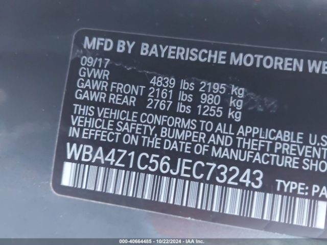 WBA4Z1C56JEC73243 BMW 430I