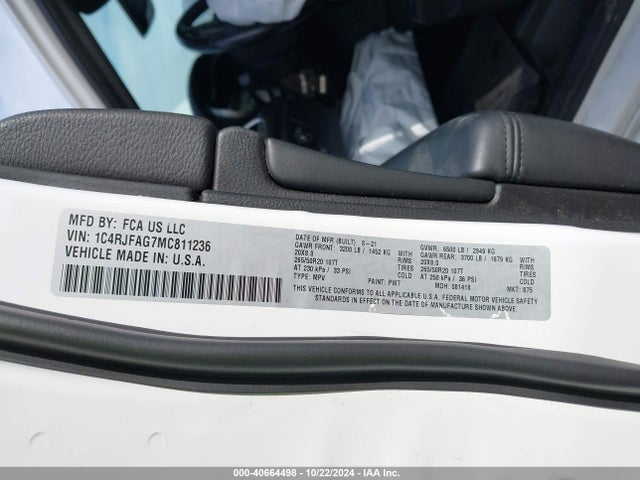 1C4RJFAG7MC811236 Jeep Grand Cherokee Laredo X 4x4